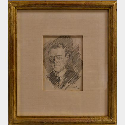 William Merritt Chase (American, 1849-1916) Portrait of Louis Betts