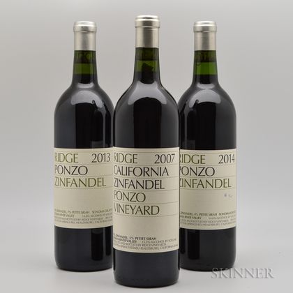 Ridge Ponzo Vineyard, 3 bottles 