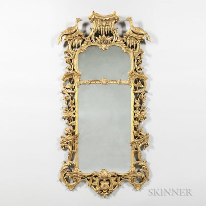 Rococo-style Gilt-gesso Carved Wood Mirror