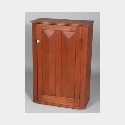 Red Painted Pine Cupboard