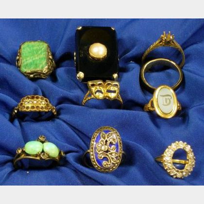 Five 18kt and 14kt Gold Rings and Mounts