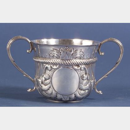 Queen Anne Style Britannia Standard Silver Caudle Cup