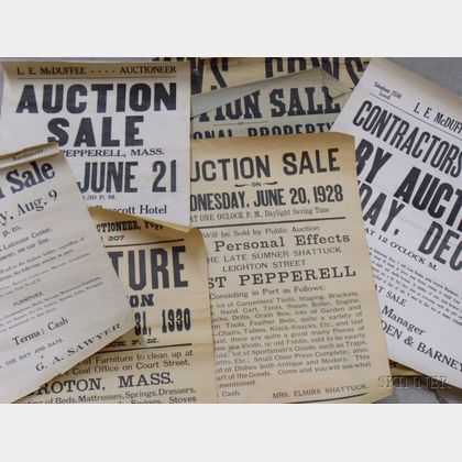 Nine Early 20th Century Auction Broadsides