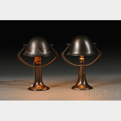 Two Small Metal Lamps Attributed to Heinz Art