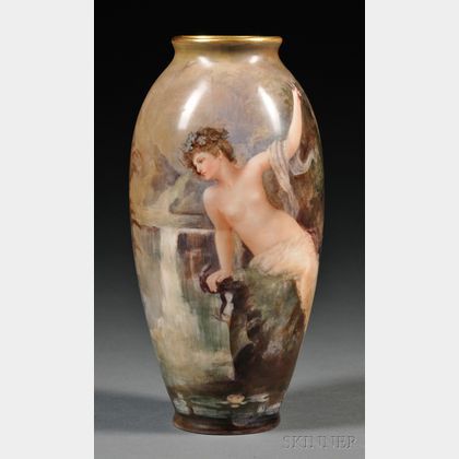 American Belleek Hand-painted Vase