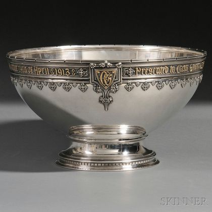 Sterling Silver Presentation Punch Bowl Commemorating the Opening of the F.W. Woolworth Building in New York City in 1913