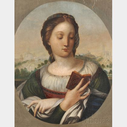 German/Italian School, 16th Century Style Portrait of a Woman Reading