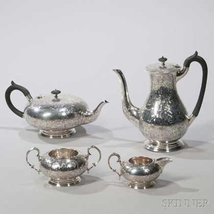 Four-piece George IV Sterling Silver Tea and Coffee Service