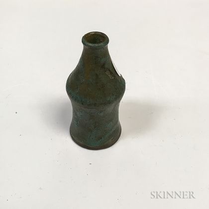 Small Kern Green-glazed Pottery Bottle