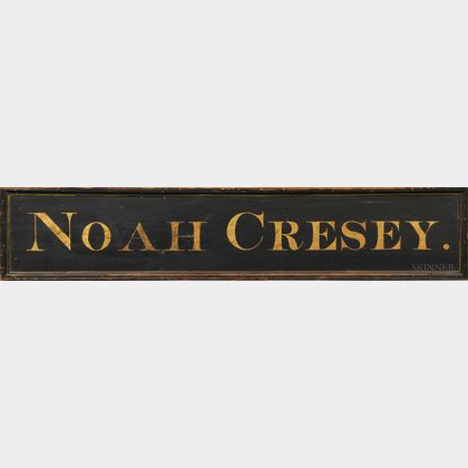 Painted "NOAH CRESEY." Sign