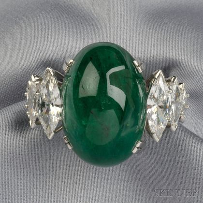 Sold at auction Platinum, Emerald, and Diamond Ring Auction Number ...
