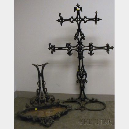 Chase Brothers & Co. Victorian Black-painted Cast Iron Hall Stand