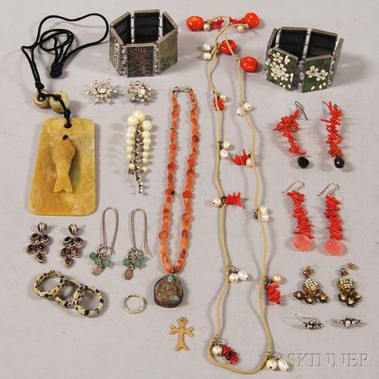 Small Group of Mostly Asian and Hardstone Jewelry