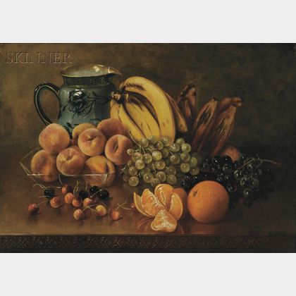 Abbie Luella Zuill (American, 1856-1921) Still Life with Bananas and Plantains