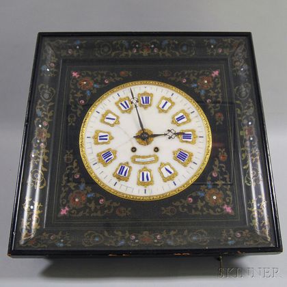 E. Bourdelot Enameled "Baker's" Chiming Wall Clock