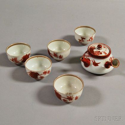 Six-piece Porcelain Sake Set