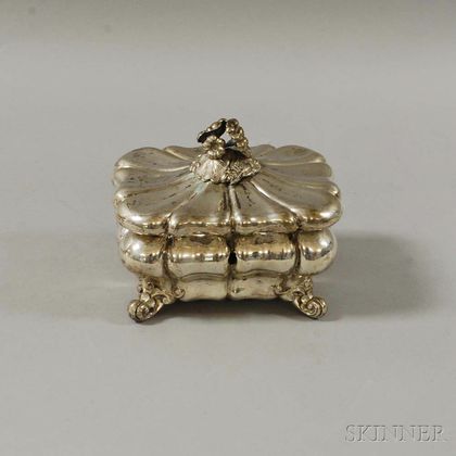 German Silver Pre-1886 Footed Tea Cannister