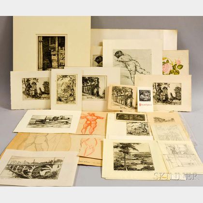 Group of Unframed Prints and Drawings, Primarily American Mid-20th Century: Clara Anna Hatton (1901-1991)