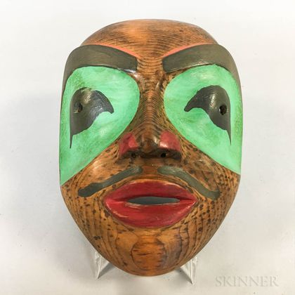 Polychrome Carved Wood Mask