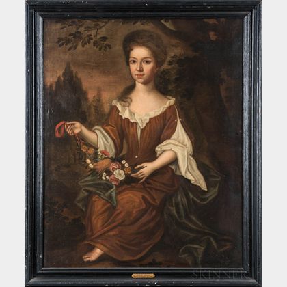 Attributed to Charles Bridges (Virginia/England, 1670-1747) Portrait of a Young Woman