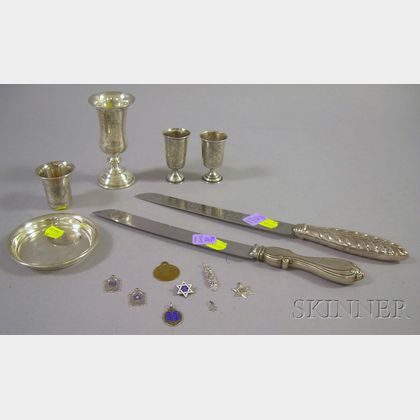 Group of Mostly Silver Judaica Material