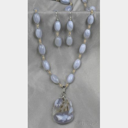 Blue Lace Agate Pendant/Necklace