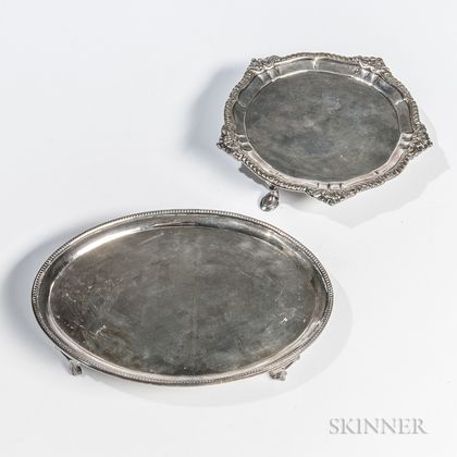 Two Pieces of Georgian Provincial Sterling Silver Tableware
