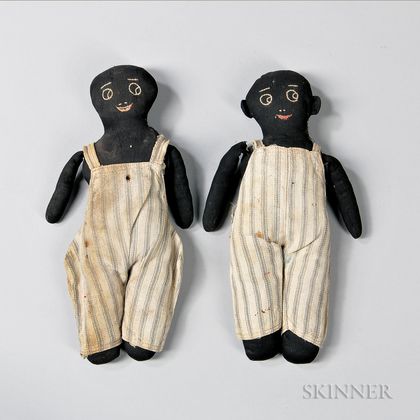 Two Black Stockinette Male Dolls