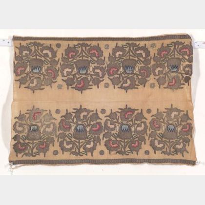 Ottoman Silk and Metal Thread Textile Fragment