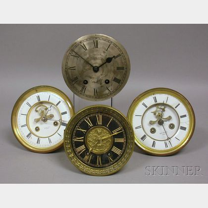 Four French Clock Dials and Movements