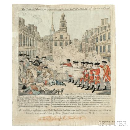 Paul Revere (American, 1735-1818) The Bloody Massacre perpetrated in King Street, BOSTON, on March 5th 1770, by a Party of the 29th REG