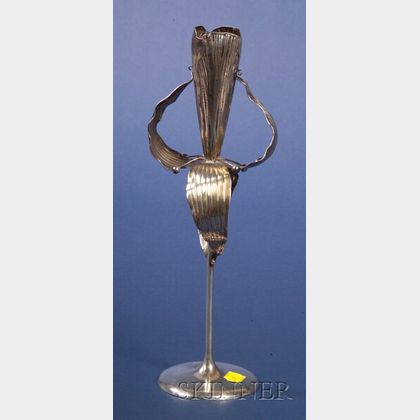 German Jugenstil-style Flower-form .800 Silver Spill Vase