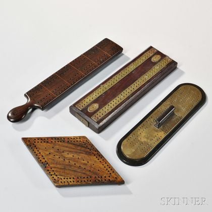 Four Wood Cribbage Boards