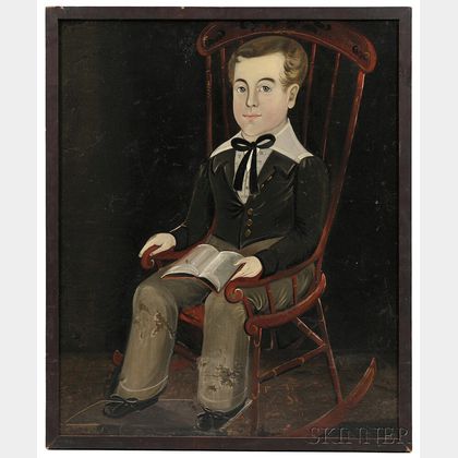 Sturtevant Hamblen (Maine/Massachusetts, act. 1837-1856) Portrait of a Boy in a Red-painted Rocking Chair