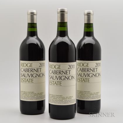 Ridge Cabernet Sauvignon Estate 2011, 3 bottles 