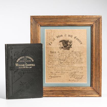 Brevet Brigadier General William Cogswell's Discharge and Memorial Book