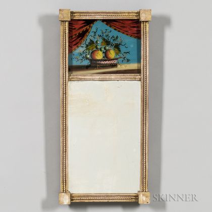Federal Reverse-painted and Gilt Tabernacle Mirror
