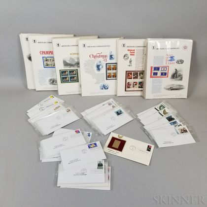 Group of Mostly American Commemorative Stamps and First Day Covers. Estimate $20-200