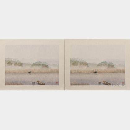 Miyamoto Shufu (b. 1950),Two Impressions of Rain 