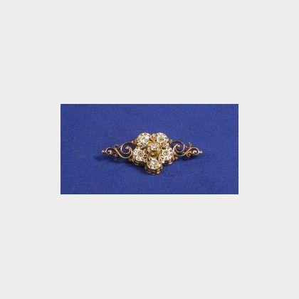 Antique 14kt Gold and Diamond Brooch