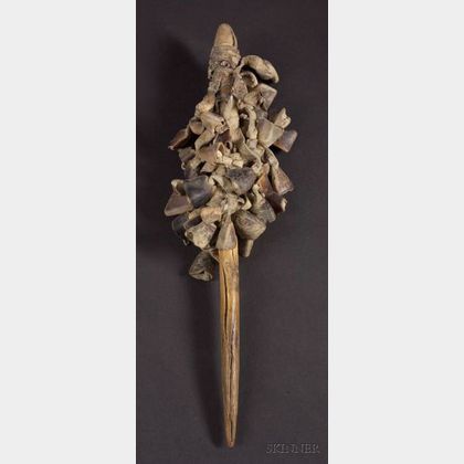Southwest Wood and Hide Dewclaw Rattle