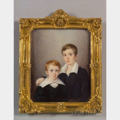 Portrait Miniature of Two Brothers