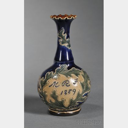 Doulton Lambeth Harry Barnard Decorated Stoneware Vase