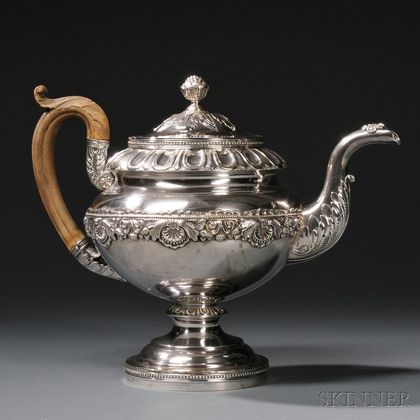 Late Federal Period Coin Silver Teapot