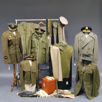 Assorted Group of United States World War II Uniforms and Accessories