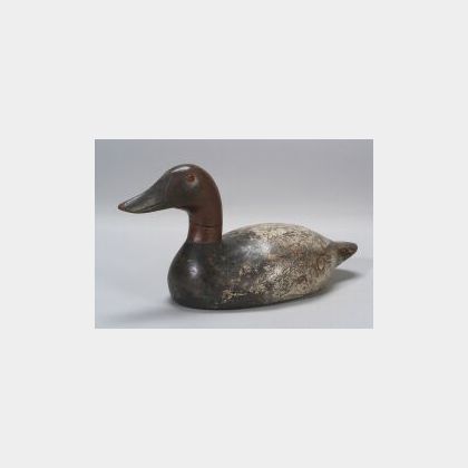 Carved and Painted Canvasback Drake Decoy