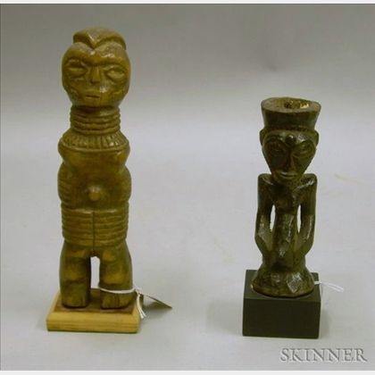 Congolese Carved Wood Figure and a Sudanese Carved Wood Figure