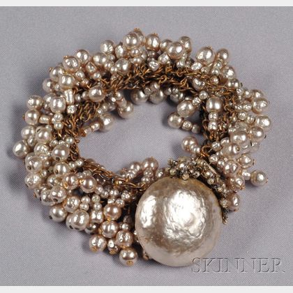 Vintage Imitation Baroque Pearl Bracelet, Miriam Haskell