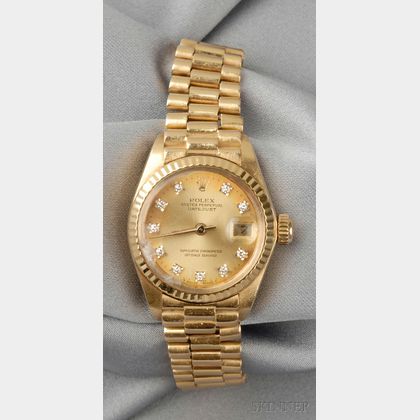 18kt Gold and Diamond Wristwatch, Rolex
