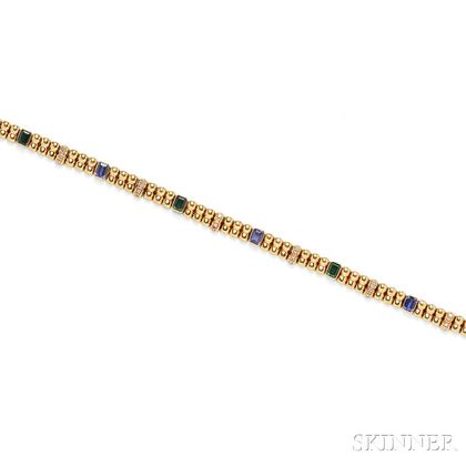 18kt Gold Gem-set Necklace